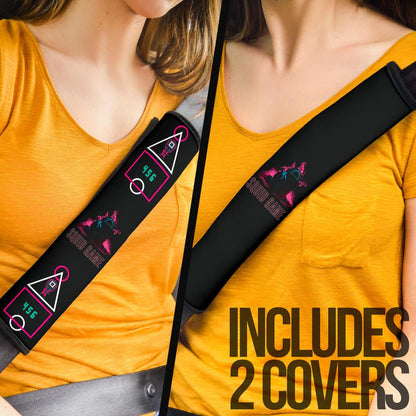 Squid Game Movie Seat Belt Covers - Squid Worker Pink Vapor Player 456 Final Round Belt Covers NA112511
