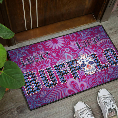 Buffalo Bills American Football Team Door Mat Lucky Buffalo With Tattooed Skull Floral Door Mat Home Decor