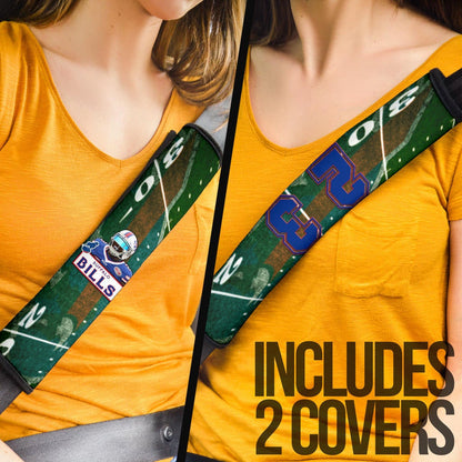 Buffalo Bills American Football Team Seat Belt Covers Micah Hyde 23 Smiling Buffalo On Rugby Yard Belt Covers
