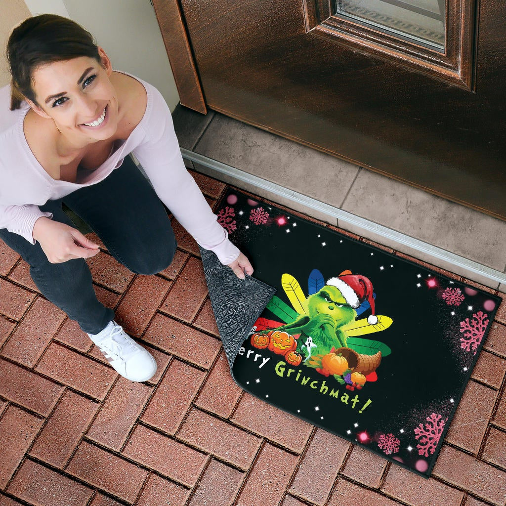 Christmas Door Mat | Merry Grinchmat Pumpkin Vegetables Pink Snowflake Door Mat Home Decor NA100404