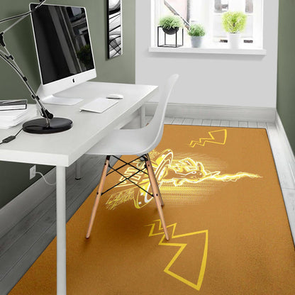 Pokemon Anime Area Rug Pikachu Super Yellow Lightning Power Pika Rugs Home Decor