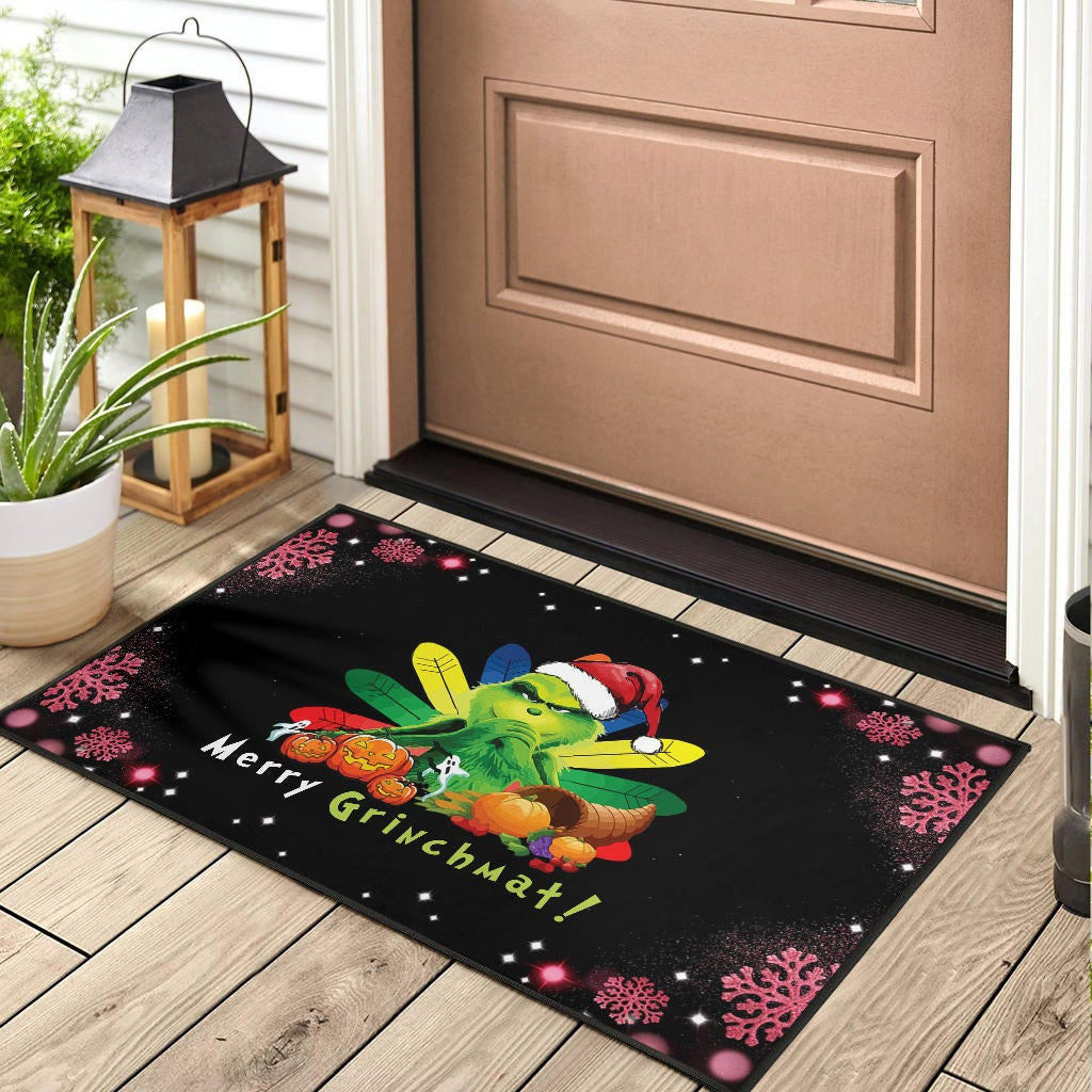 Christmas Door Mat | Merry Grinchmat Pumpkin Vegetables Pink Snowflake Door Mat Home Decor NA100404