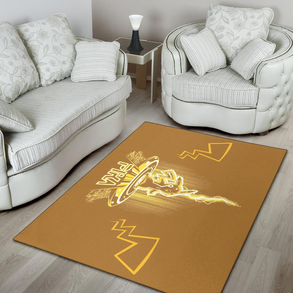 Pokemon Anime Area Rug Pikachu Super Yellow Lightning Power Pika Rugs Home Decor