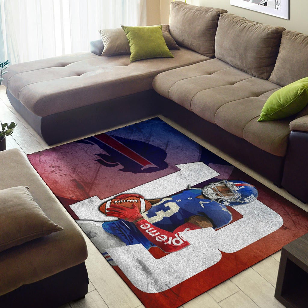 Buffalo Bills American Football Team Area Rug Blue Strongest Buffalo Fighting Est 1960 Text Rugs Home Decor