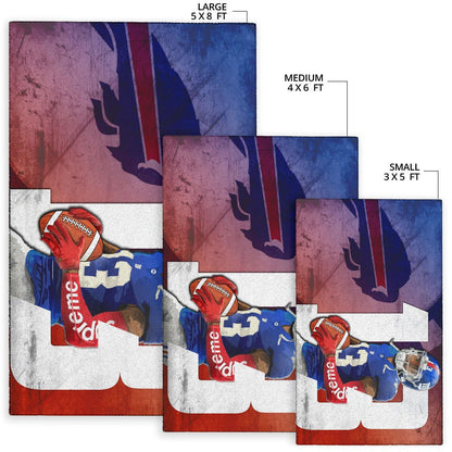 Buffalo Bills American Football Team Area Rug Blue Strongest Buffalo Fighting Est 1960 Text Rugs Home Decor