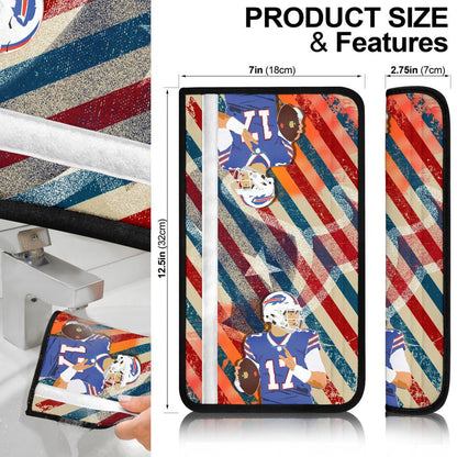 Buffalo Bills American Football Team Seat Belt Covers Player 17 Attack Rugby Ball Funny Quote Win Lose Or Draw Belt Covers