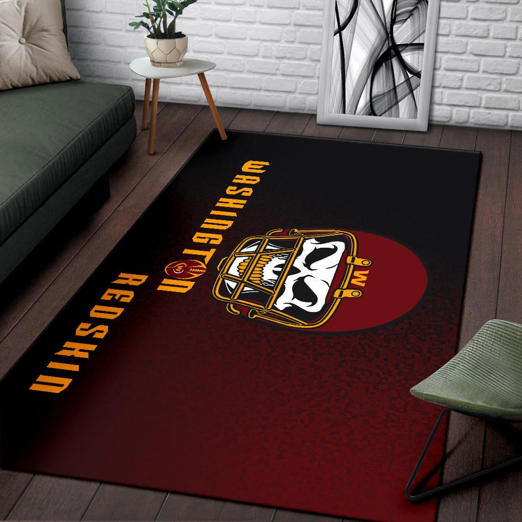 American Football Team Area Rug - Washington Redskin Skull Wearing Helmet Rugs Home Decor
