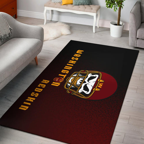American Football Team Area Rug - Washington Redskin Skull Wearing Helmet Rugs Home Decor
