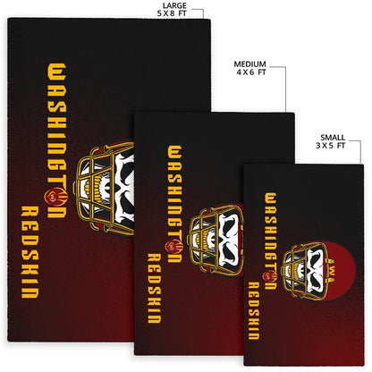 American Football Team Area Rug - Washington Redskin Skull Wearing Helmet Rugs Home Decor
