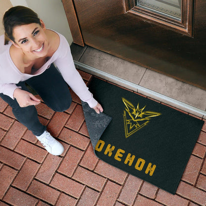 Pokemon Anime Door Mat Team Instinct Symbol Neon Zapdos Pokemon Go Door Mat Home Decor