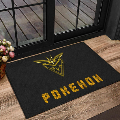 Pokemon Anime Door Mat Team Instinct Symbol Neon Zapdos Pokemon Go Door Mat Home Decor