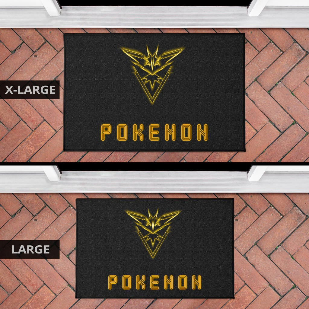 Pokemon Anime Door Mat Team Instinct Symbol Neon Zapdos Pokemon Go Door Mat Home Decor
