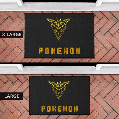 Pokemon Anime Door Mat Team Instinct Symbol Neon Zapdos Pokemon Go Door Mat Home Decor