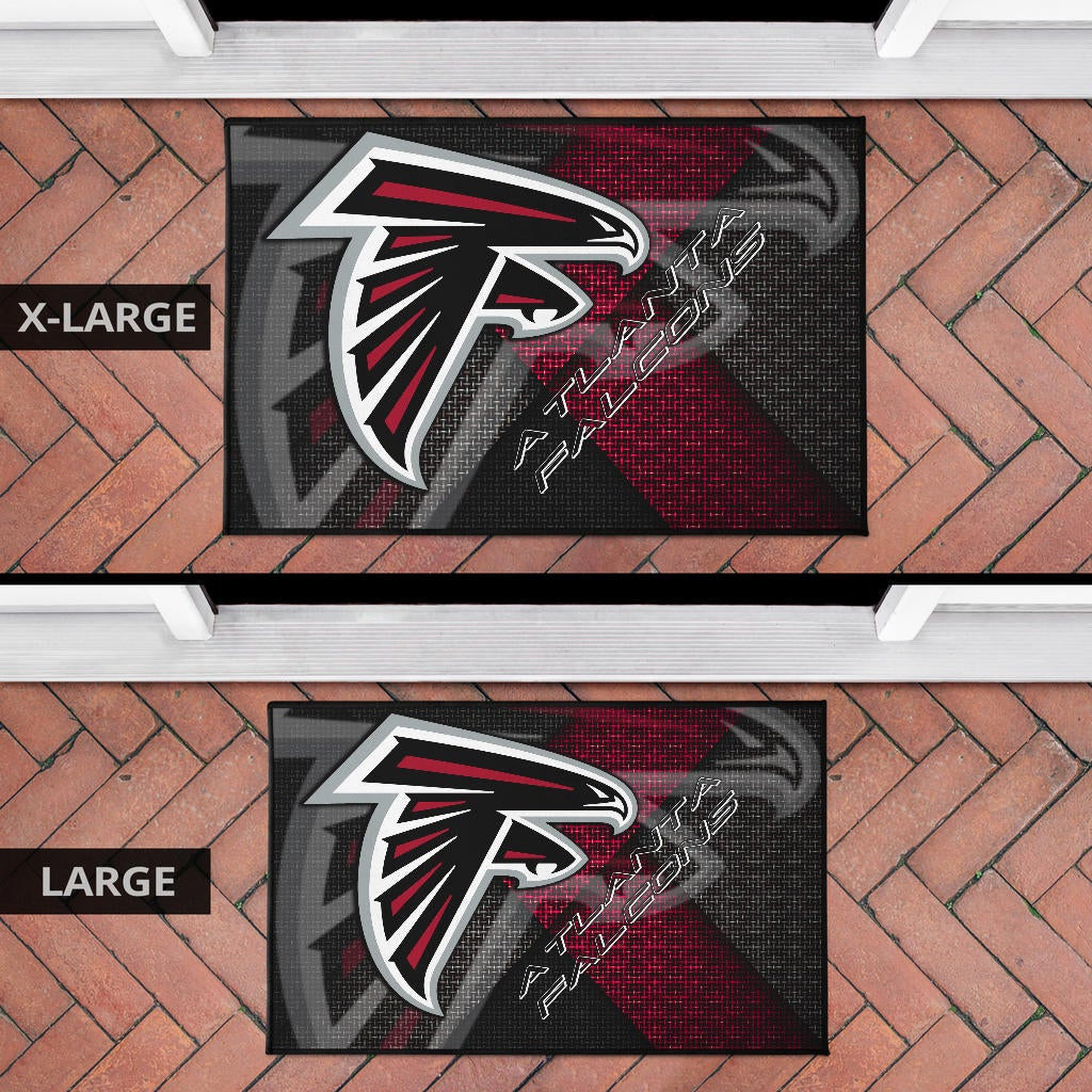 American Football Team Door Mat - Atlanta Falcons Cool Steel Shadow Door Mat Home Decor