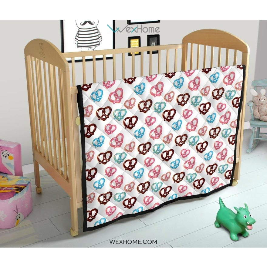 Pretzels Pattern Print Design 04 Premium Quilt