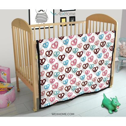 Pretzels Pattern Print Design 04 Premium Quilt