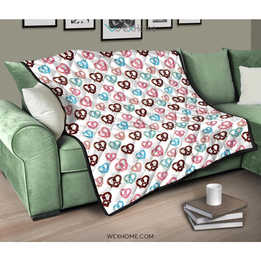 Pretzels Pattern Print Design 04 Premium Quilt