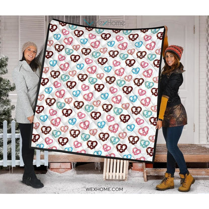 Pretzels Pattern Print Design 04 Premium Quilt