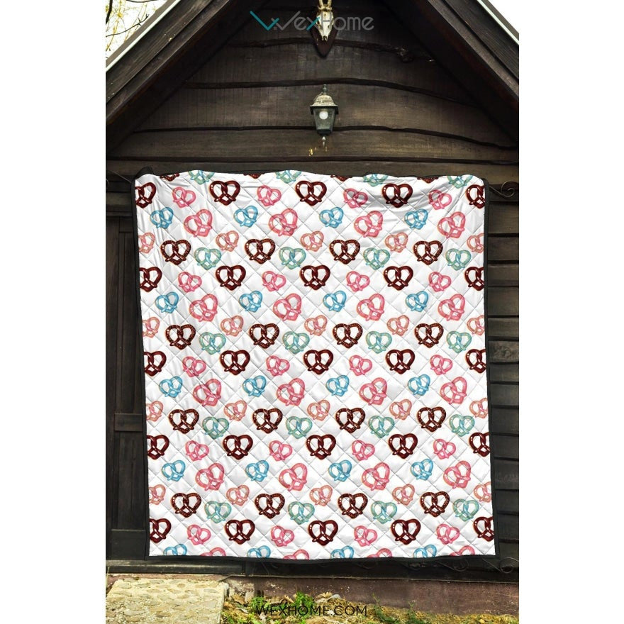 Pretzels Pattern Print Design 04 Premium Quilt