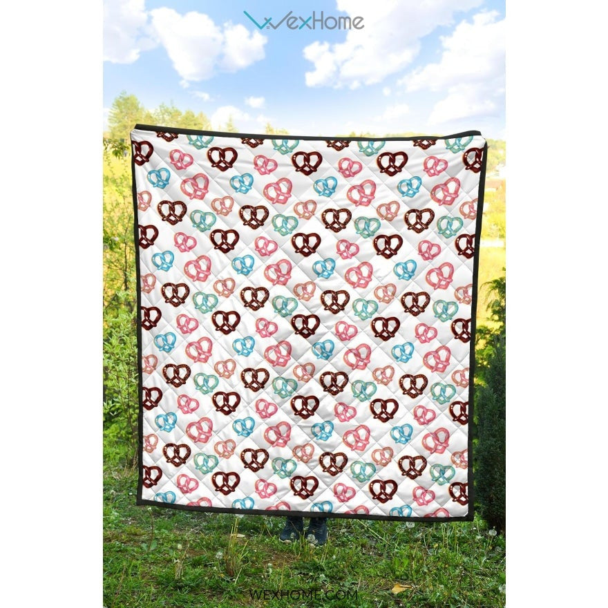 Pretzels Pattern Print Design 04 Premium Quilt
