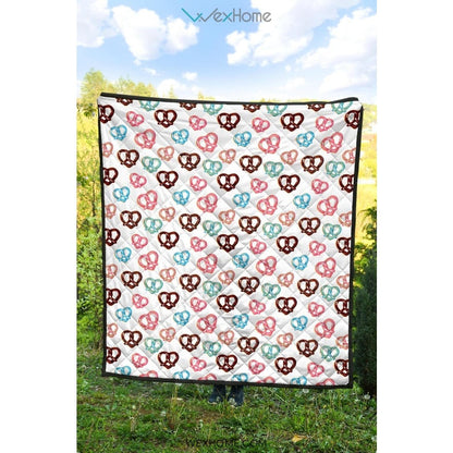 Pretzels Pattern Print Design 04 Premium Quilt