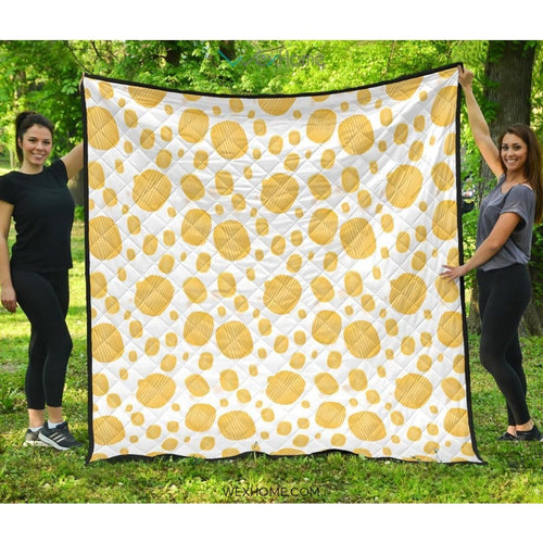 Potato Chips Pattern Print Design 03 Premium Quilt