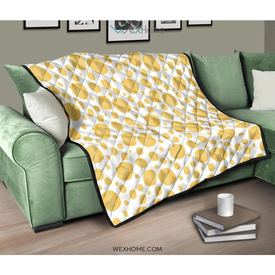 Potato Chips Pattern Print Design 03 Premium Quilt