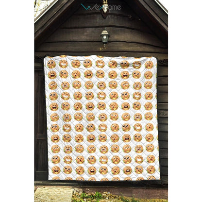 Hamburger Pattern Print Design 04 Premium Quilt