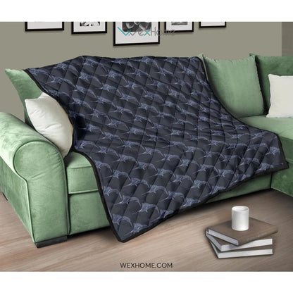 Swordfish Pattern Print Design 03 Premium Quilt