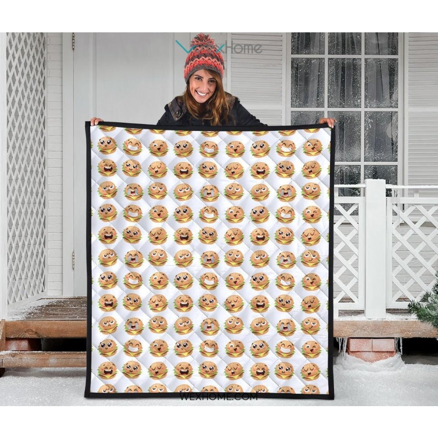 Hamburger Pattern Print Design 04 Premium Quilt