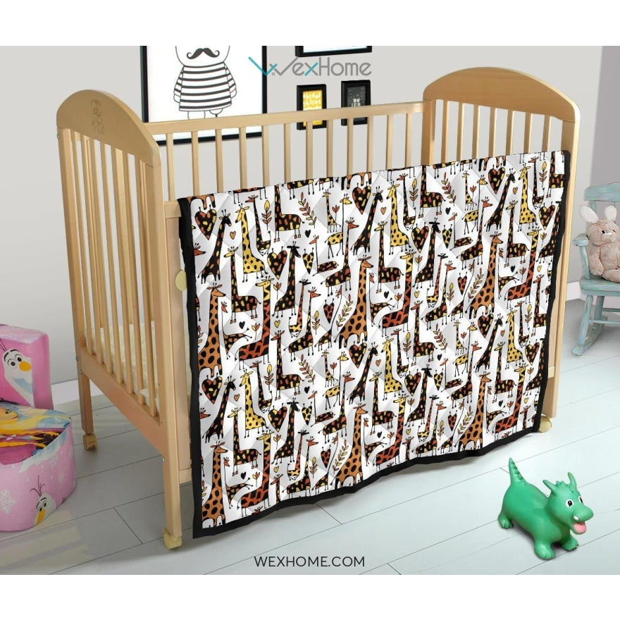 Giraffe Pattern Print Design 05 Premium Quilt