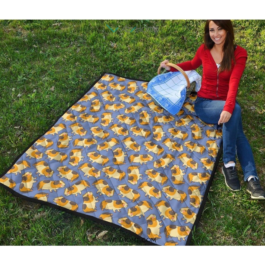 Guinea Pig Pattern Print Design 02 Premium Quilt