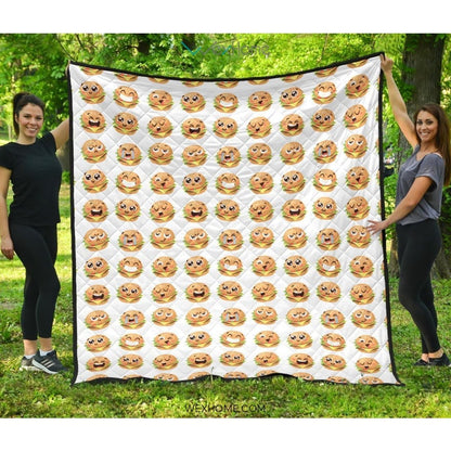 Hamburger Pattern Print Design 04 Premium Quilt