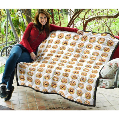 Hamburger Pattern Print Design 04 Premium Quilt
