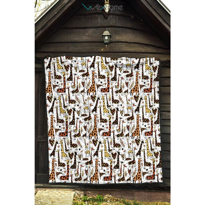 Giraffe Pattern Print Design 05 Premium Quilt