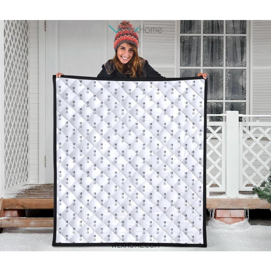 Engine Piston Background Pattern Print Design 01 Premium Quilt
