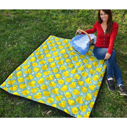 Duck Toy Pattern Print Design 03 Premium Quilt
