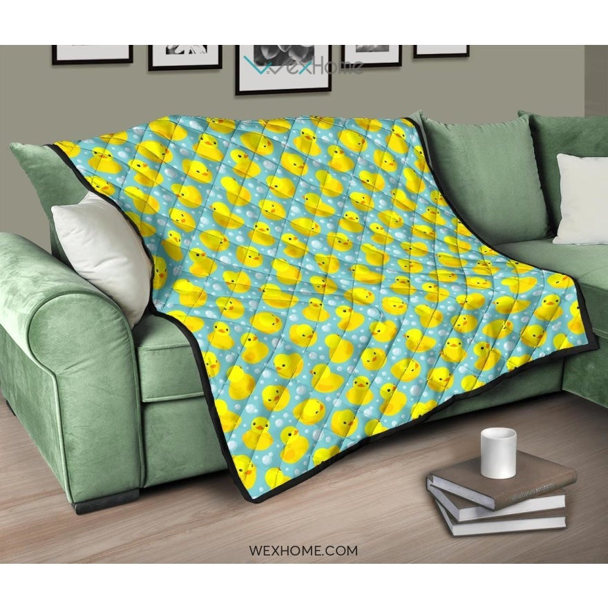 Duck Toy Pattern Print Design 03 Premium Quilt