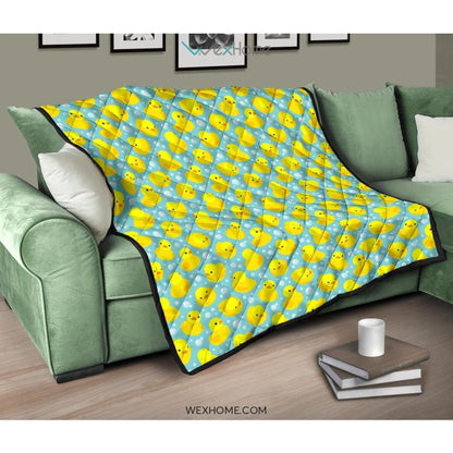 Duck Toy Pattern Print Design 03 Premium Quilt