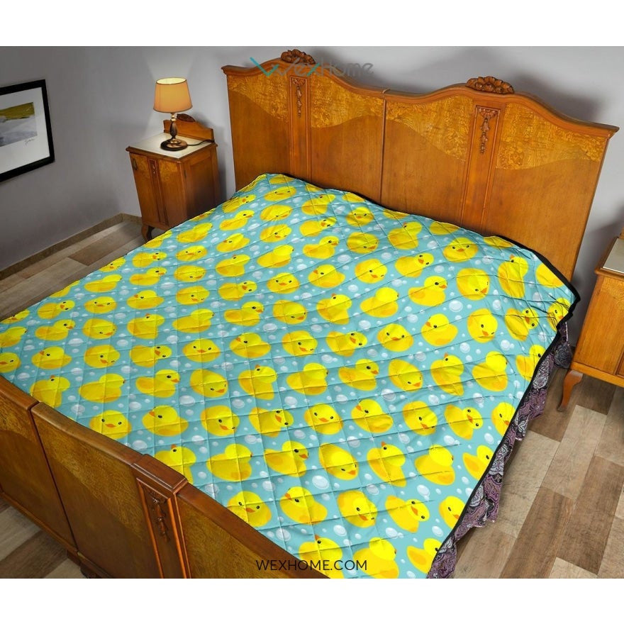 Duck Toy Pattern Print Design 03 Premium Quilt