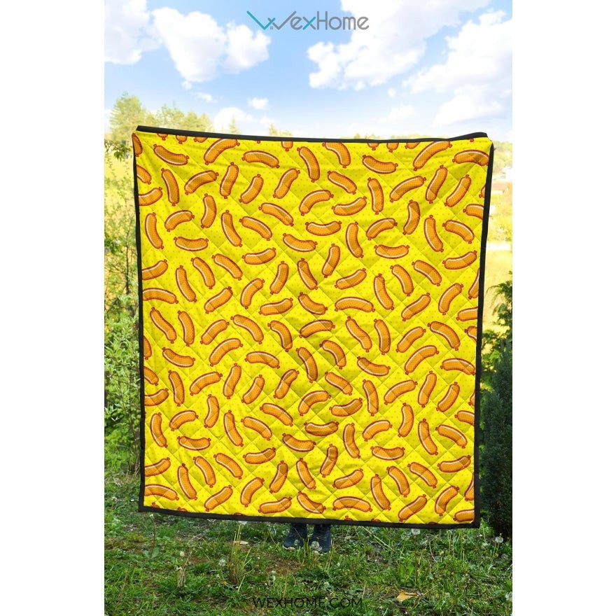 Sausage Pattern Print Design 01 Premium Quilt