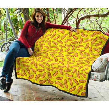 Sausage Pattern Print Design 01 Premium Quilt