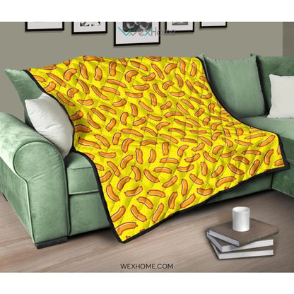 Sausage Pattern Print Design 01 Premium Quilt