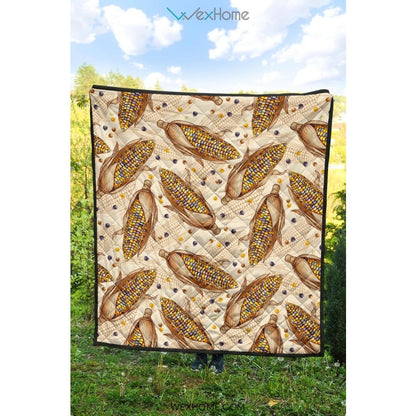 Corn Pattern Print Design 03 Premium Quilt