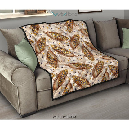 Corn Pattern Print Design 03 Premium Quilt