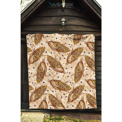 Corn Pattern Print Design 03 Premium Quilt