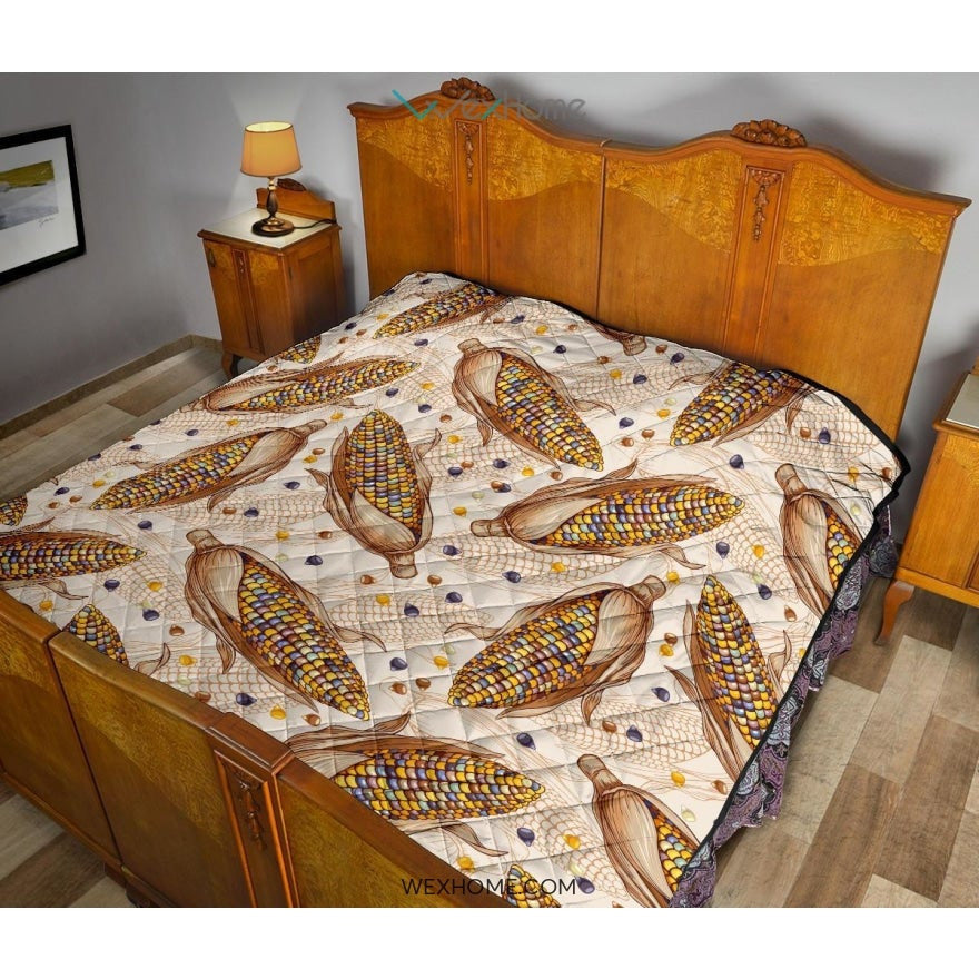 Corn Pattern Print Design 03 Premium Quilt