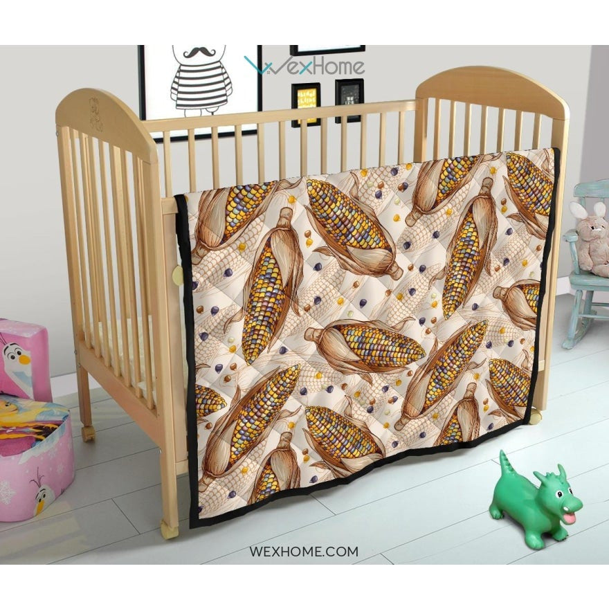 Corn Pattern Print Design 03 Premium Quilt