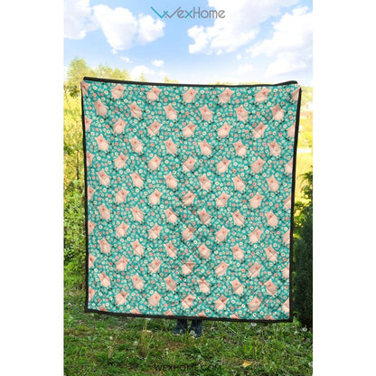 Pig Pattern Print Design 01 Premium Quilt