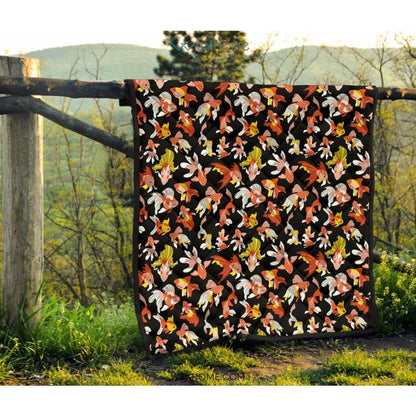 Goldfish Pattern Print Design 03 Premium Quilt